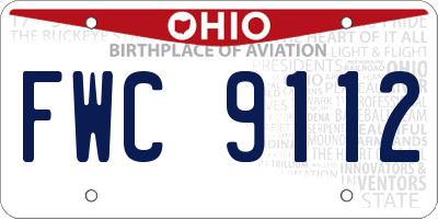 OH license plate FWC9112