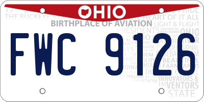 OH license plate FWC9126