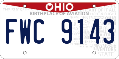 OH license plate FWC9143