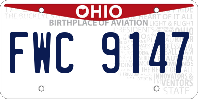 OH license plate FWC9147
