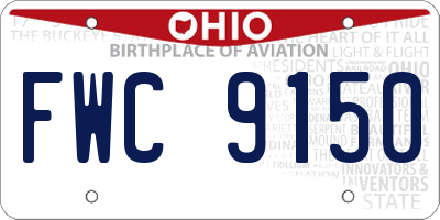 OH license plate FWC9150