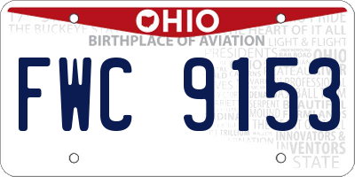 OH license plate FWC9153