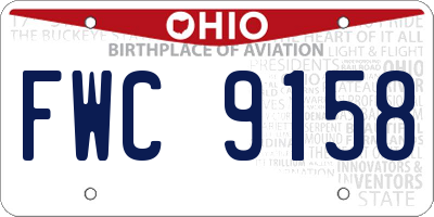 OH license plate FWC9158