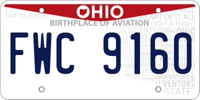 OH license plate FWC9160