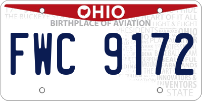 OH license plate FWC9172