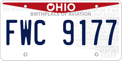 OH license plate FWC9177