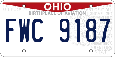 OH license plate FWC9187