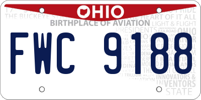 OH license plate FWC9188