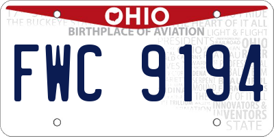 OH license plate FWC9194