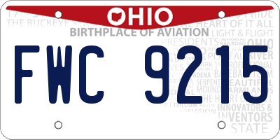 OH license plate FWC9215