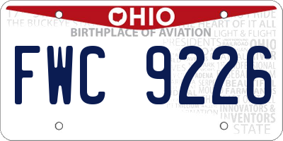 OH license plate FWC9226