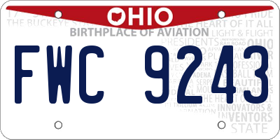OH license plate FWC9243