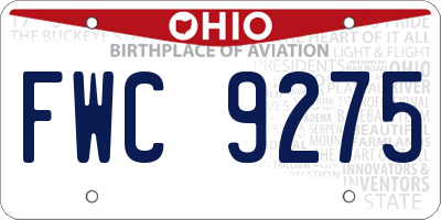 OH license plate FWC9275