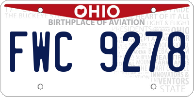 OH license plate FWC9278