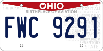 OH license plate FWC9291