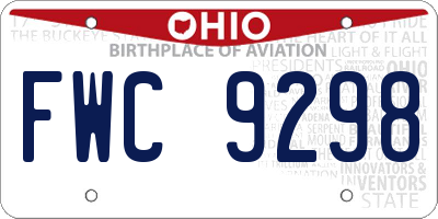 OH license plate FWC9298
