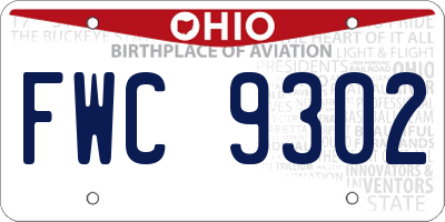 OH license plate FWC9302