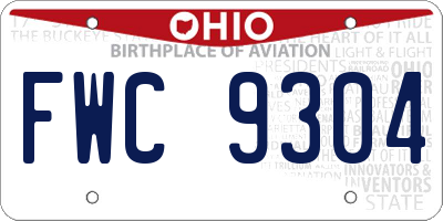 OH license plate FWC9304