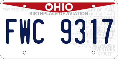 OH license plate FWC9317