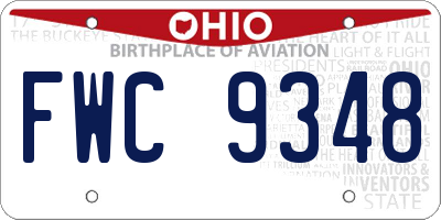 OH license plate FWC9348