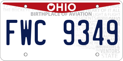 OH license plate FWC9349