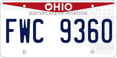 OH license plate FWC9360