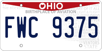 OH license plate FWC9375