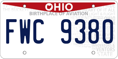OH license plate FWC9380