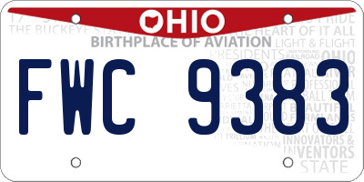 OH license plate FWC9383