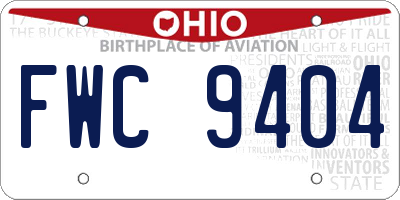 OH license plate FWC9404