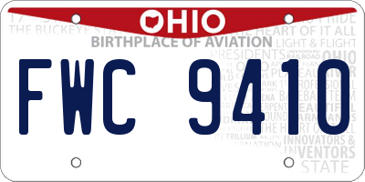 OH license plate FWC9410