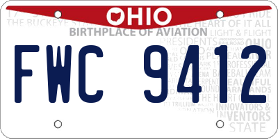 OH license plate FWC9412