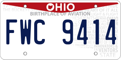 OH license plate FWC9414