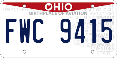 OH license plate FWC9415
