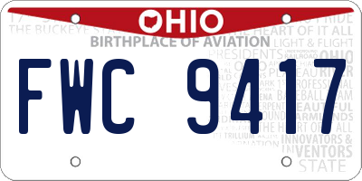 OH license plate FWC9417