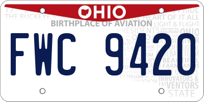 OH license plate FWC9420