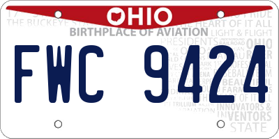 OH license plate FWC9424