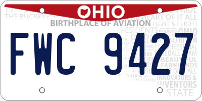 OH license plate FWC9427
