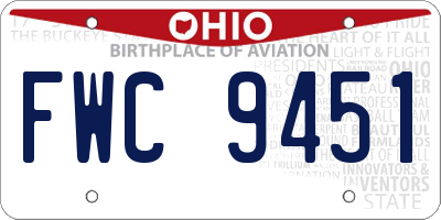 OH license plate FWC9451