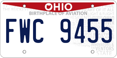 OH license plate FWC9455