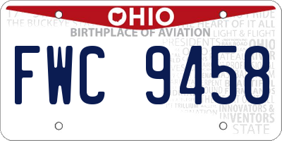 OH license plate FWC9458