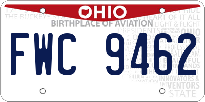 OH license plate FWC9462