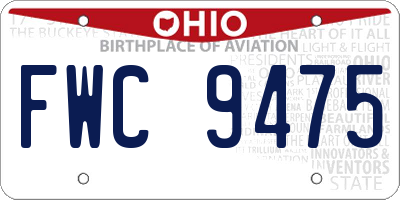 OH license plate FWC9475
