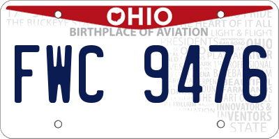 OH license plate FWC9476