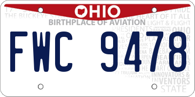 OH license plate FWC9478