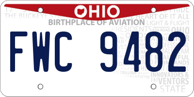 OH license plate FWC9482