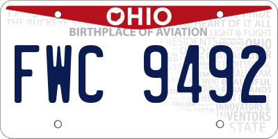 OH license plate FWC9492