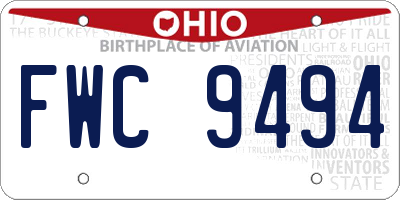 OH license plate FWC9494