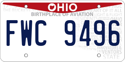 OH license plate FWC9496
