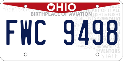 OH license plate FWC9498